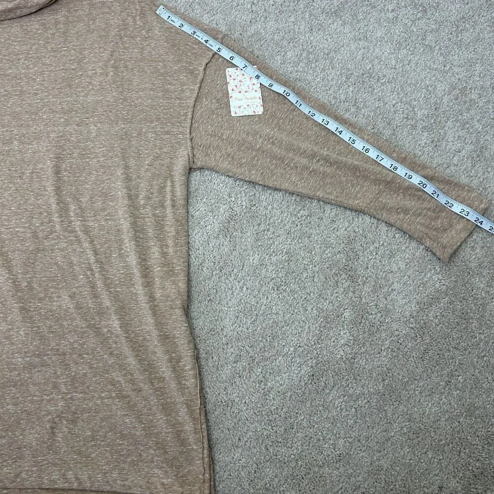 Free People Tunic Top Womens Medium Tan Oversized Fit Dress Stretch Ladies - Picture 9 of 12